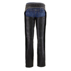 Milwaukee Leather Women's Black Premium Leather Motorcycle Rider Chaps w/ Rhinestones Bling D-Rings-MLL6502