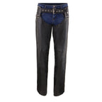 Milwaukee Leather Women's Black Premium Leather Motorcycle Rider Chaps w/ Rhinestones Bling D-Rings-MLL6502