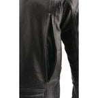 Milwaukee Leather MLM1502 Men's Black Premium Leather Vented Motorcycle Biker Jacket w/ Cool-Tec Leather Treatment Tech