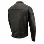 Milwaukee Leather MLM1502 Men's Black Premium Leather Vented Motorcycle Biker Jacket w/ Cool-Tec Leather Treatment Tech