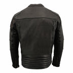 Milwaukee Leather MLM1502 Men's Black Premium Leather Vented Motorcycle Biker Jacket w/ Cool-Tec Leather Treatment Tech