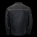 Milwaukee Leather MLM1502 Men's Black Premium Leather Vented Motorcycle Biker Jacket w/ Cool-Tec Leather Treatment Tech