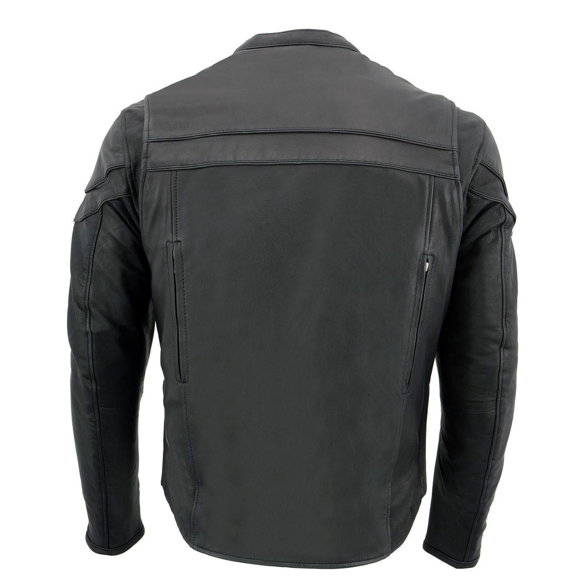 Milwaukee Leather MLM1526 Men's Stay Cool Black Premium Leather Sporty Motorcycle Jacket w/ Cool-Tec Leather Treatement