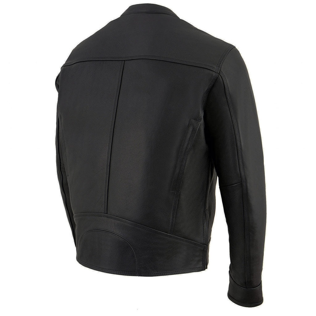 Milwaukee Leather MLM1551 Men's Black Lightweight Premium Leather Motorcycle Jacket w/ Cool-Tec Leather Treatement