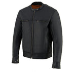 Milwaukee Leather MLM1551 Men's Black Lightweight Premium Leather Motorcycle Jacket w/ Cool-Tec Leather Treatement