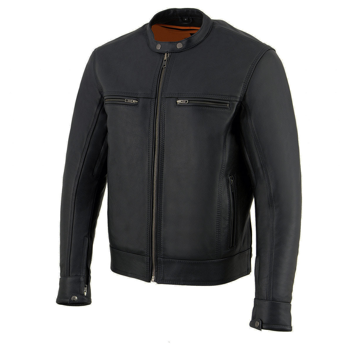 Milwaukee Leather MLM1551 Men's Black Lightweight Premium Leather Motorcycle Jacket w/ Cool-Tec Leather Treatement