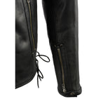 Milwaukee Leather MLM1580 Men's Full Side Lace Vented Black Leather Scooter Jacket
