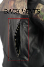 Milwaukee Leather MLM1595 Men's 'Jungle Mossy' Side Stretch Leather Motorcycle Racer Jacket