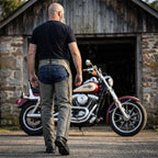 Milwaukee Leather Chaps for Men's Vintage Grey Slate Leather - Deep Zipped Thigh Pockets Motorcycle Chap - MLM5536
