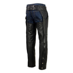 Milwaukee Leather USA MADE MLM5570 Men's Black Enfold Classic Premium Leather Motorcycle Chaps with Jean Pockets