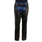 Milwaukee Leather USA MADE MLM5571 Men's Black Rough Rider Premium Leather Motorcycle Chaps with Thermal Liner