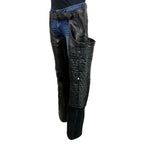 Milwaukee Leather USA MADE MLM5571 Men's Black Rough Rider Premium Leather Motorcycle Chaps with Thermal Liner