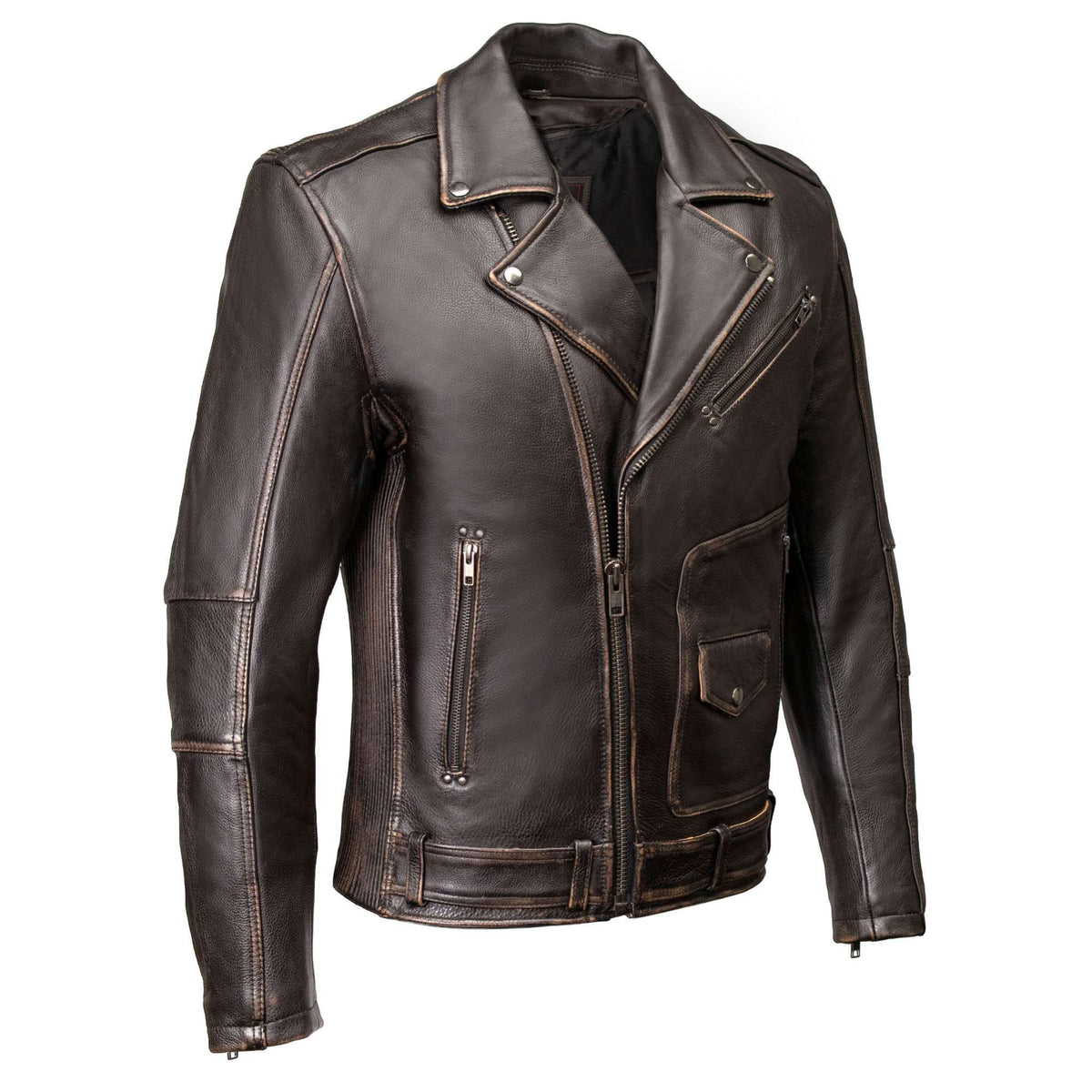 MMCC Men's Unforgiven Leather Motorcycle Jacket - MMC10005