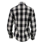 Milwaukee Leather MNG21633 Women's Casual Black and White Long Sleeve Cotton Flannel Shirt