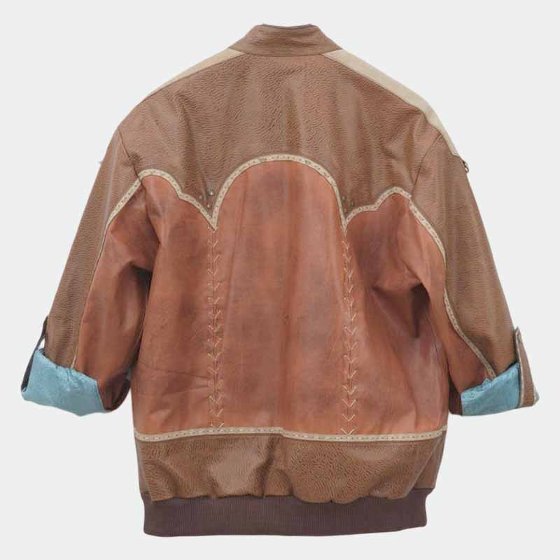 Men's and Women's Monster Alma Handler Inspired Leather Jacket with Dual Tone Cowhide and Sheepskin Leather