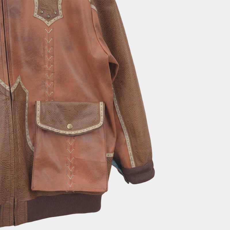 Men's and Women's Monster Alma Handler Inspired Leather Jacket with Dual Tone Cowhide and Sheepskin Leather