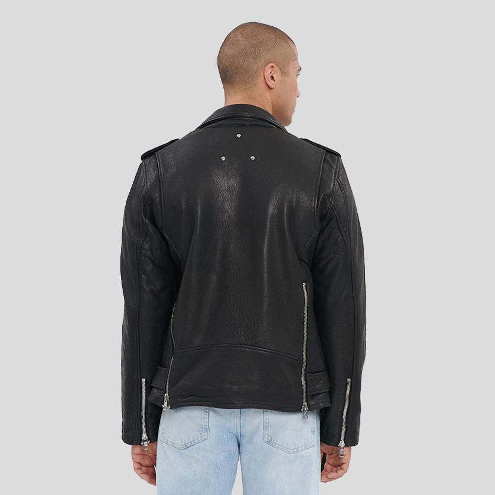 Adiv Black Motorcycle Leather Jacket