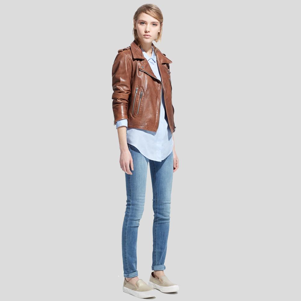 Emma Brown Motorcycle Leather Jacket