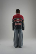 Red Bull Vintage F1 Racing Jacket – Red/Black Leather Edition