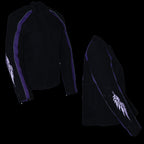 Milwaukee Leather SH1954 Women's Black and Purple Textile Jacket with Stud and Wings Detailing