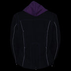 Milwaukee Leather MPL1967 Women's 3/4 Hooded Black and Purple Textile Jacket with Reflective Tribal Detail