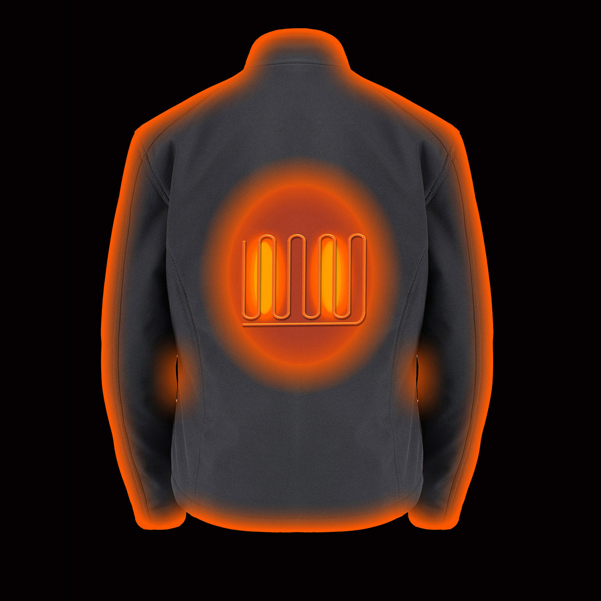 Nexgen Heat MPL2760SET Women's Black Soft Shell Zipper Front Heated Jacket Powered By Rechargeable 10000mAh Battery Pack