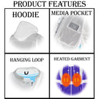 Nexgen Heat MPL2767SET Women's Black Soft Shell Heated Jacket with Detachable Hood (Included Rechargeable 10000mAh Battery)