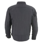 Milwaukee Leather MPM1623 Men's Black CE Armored Long Sleeve Biker Shirt Jacket Reinforced w/ Aramid Fibers