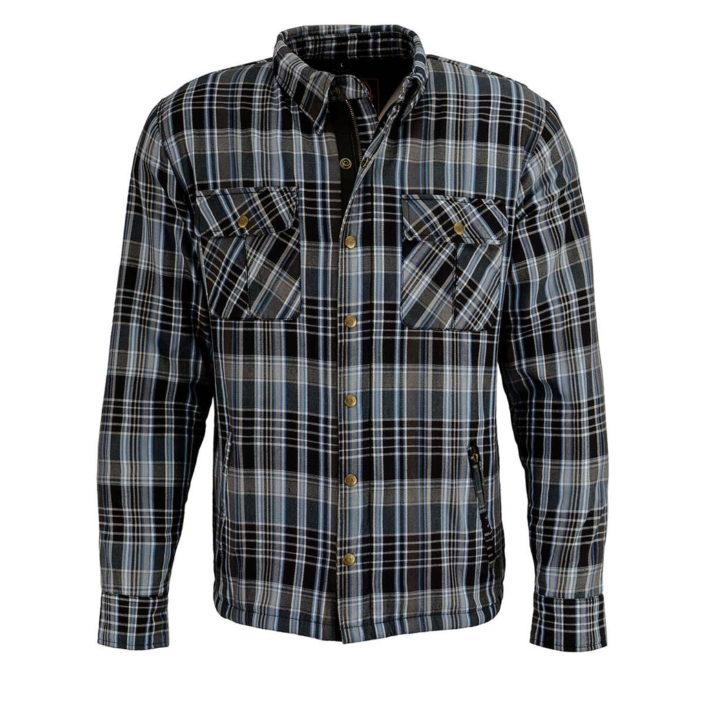Milwaukee Leather MPM1636 Men’s Armored Riding Flannel – Full Aramid Fiber Lined, CE Shoulder/Elbow Armor