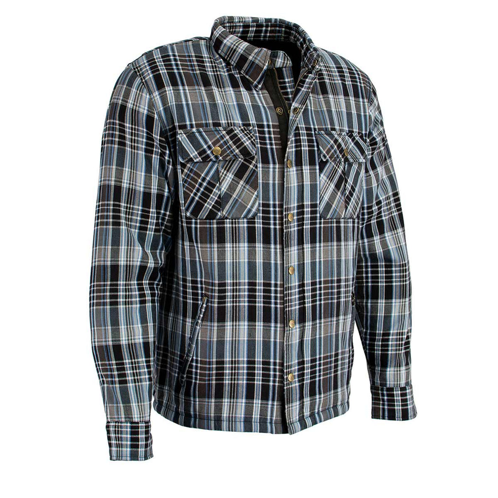 Milwaukee Leather MPM1636 Men’s Armored Riding Flannel – Full Aramid Fiber Lined, CE Shoulder/Elbow Armor