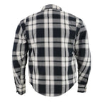 Milwaukee Leather MPM1644 Men's Plaid Flannel Biker Shirt with CE Approved Armor - Reinforced w/ Aramid Fiber