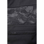 Milwaukee Leather MPM1730 Men's Black Padded Textile All Season Motorcycle Jacket w/ Reflective Skulls Artwork