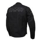 Milwaukee Leather MPM1730 Men's Black Padded Textile All Season Motorcycle Jacket w/ Reflective Skulls Artwork