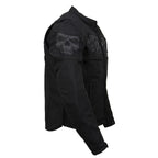 Milwaukee Leather MPM1730 Men's Black Padded Textile All Season Motorcycle Jacket w/ Reflective Skulls Artwork