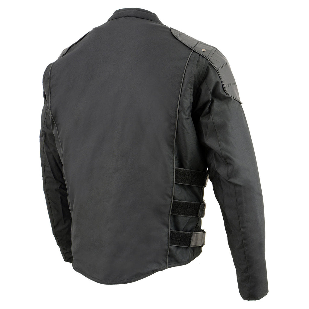 Milwaukee Leather MPM1755 Men's 'Assault Style' Black Leather and Textile M/C Jacket