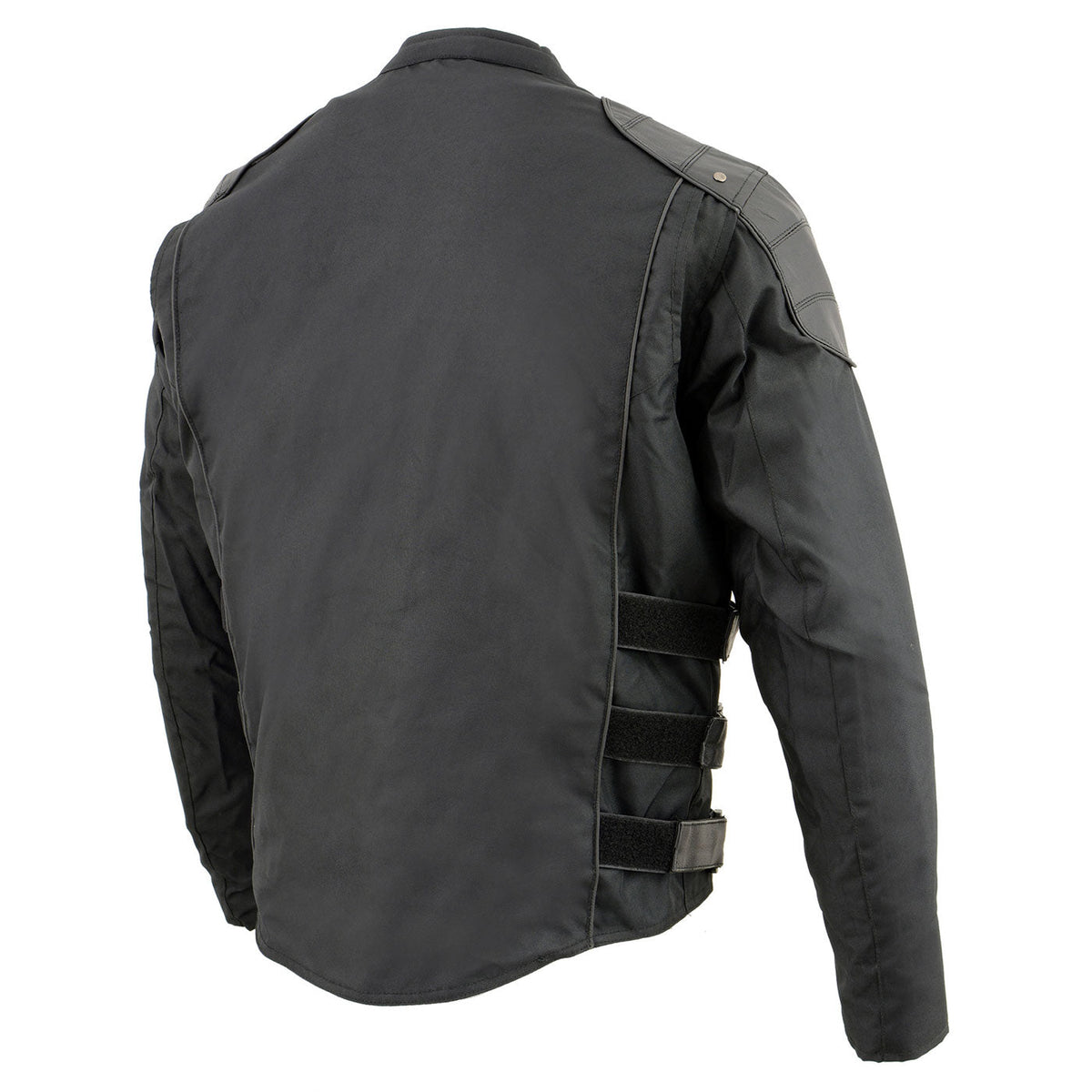 Milwaukee Leather MPM1755 Men's 'Assault Style' Black Leather and Textile M/C Jacket