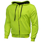 Milwaukee Leather Men's Neon-Green Streetguard Riding Hoodie - Aramid Reinforced with CE Shoulder and Elbow Armor - MPM1772