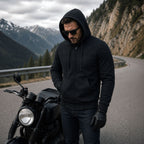 Milwaukee Leather Men's Black Streetguard Riding Hoodie - Aramid Reinforced with CE Shoulder and Elbow Armor - MPM1788