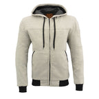 Milwaukee Leather Men's Silver Streetguard Riding Hoodie - Aramid Reinforced with CE Shoulder and Elbow Armor - MPM1788