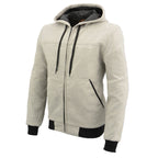 Milwaukee Leather Men's Silver Streetguard Riding Hoodie - Aramid Reinforced with CE Shoulder and Elbow Armor - MPM1788