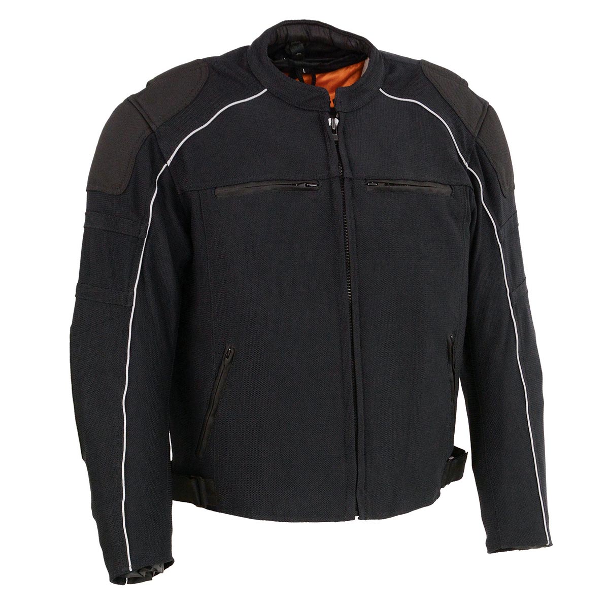 Milwaukee Leather Men's Black Armored Textile Motorcycle Jacket-All Season Jacket w/ Removable Liner - MPM1791
