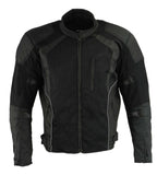 Milwaukee Leather MPM1793 Black Armored Mesh Motorcycle Jacket for Men - All Season Biker Jacket