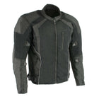Milwaukee Leather MPM1793 Black Armored Mesh Motorcycle Jacket for Men - All Season Biker Jacket