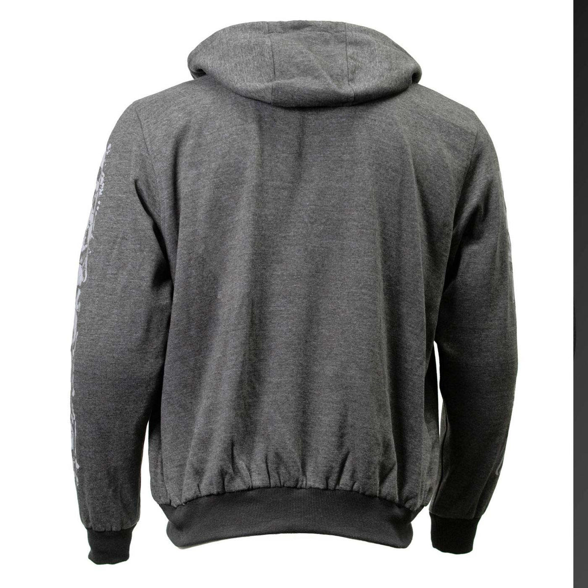 Milwaukee Leather Men's Bare Bones Charcoal Reflective Skull CE Armored Riding Hoodie, Shoulder & Elbow Armor - MPM1799