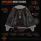 Milwaukee Leather Men's Silver Streetguard Riding Hoodie - Aramid Reinforced with CE Shoulder and Elbow Armor - MPM1788