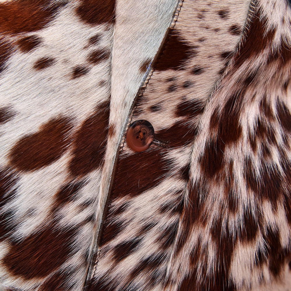 Men’s Brown & White Hair-On Cowhide Chore Jacket