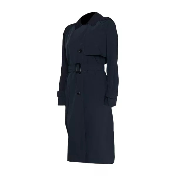 Women’s Long Navy Blue Trench Coat
