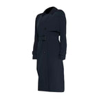 Women’s Long Navy Blue Trench Coat