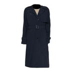 Women’s Long Navy Blue Trench Coat