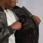Men's Bomber Vintage Leather Jacket in Black Bold and Timeless